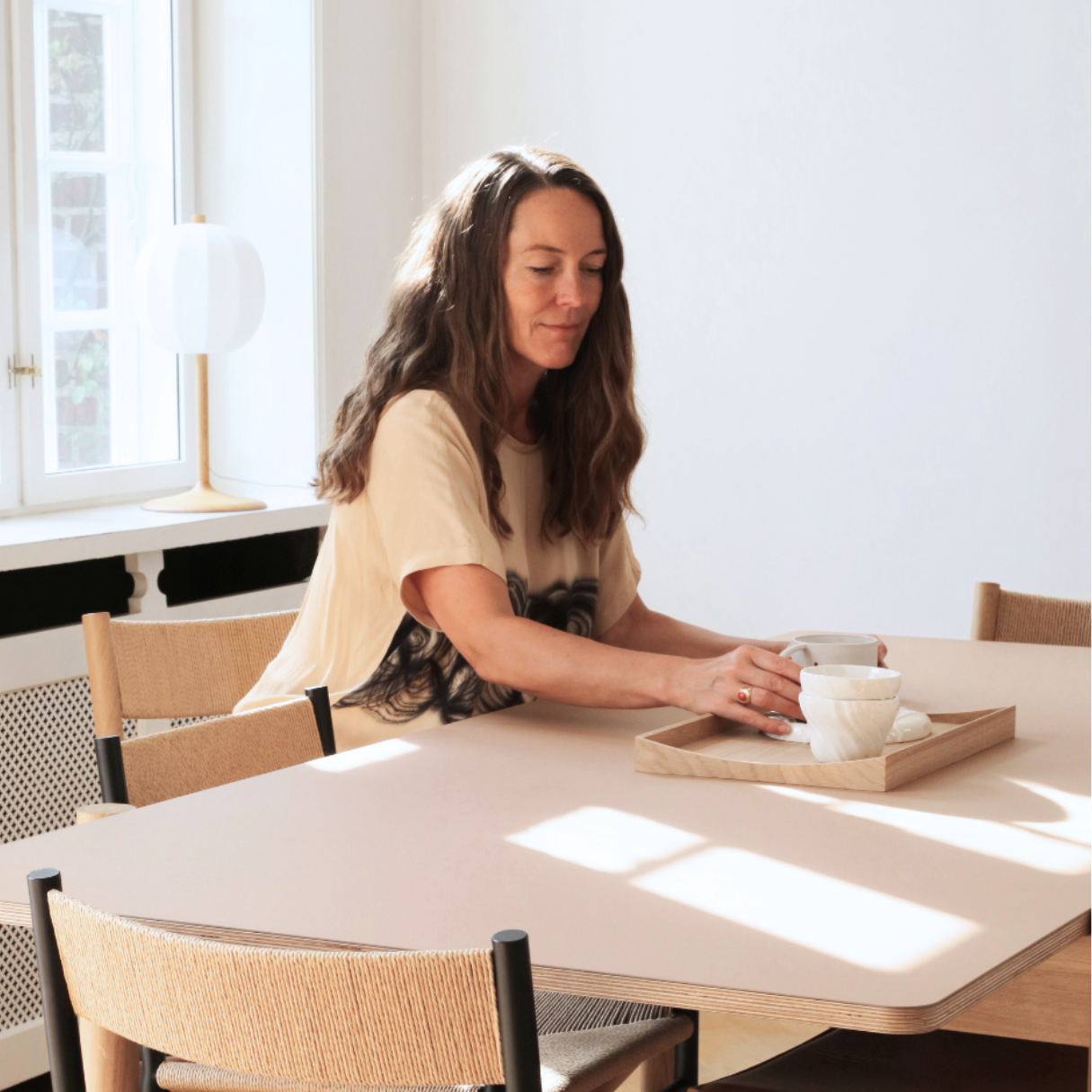 BASETRAY SQUARE - Eichenholztablett