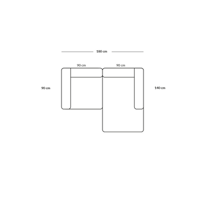 BASECAMP Small - rechtes Chaiselongue, 2 Module, 140x180 cm