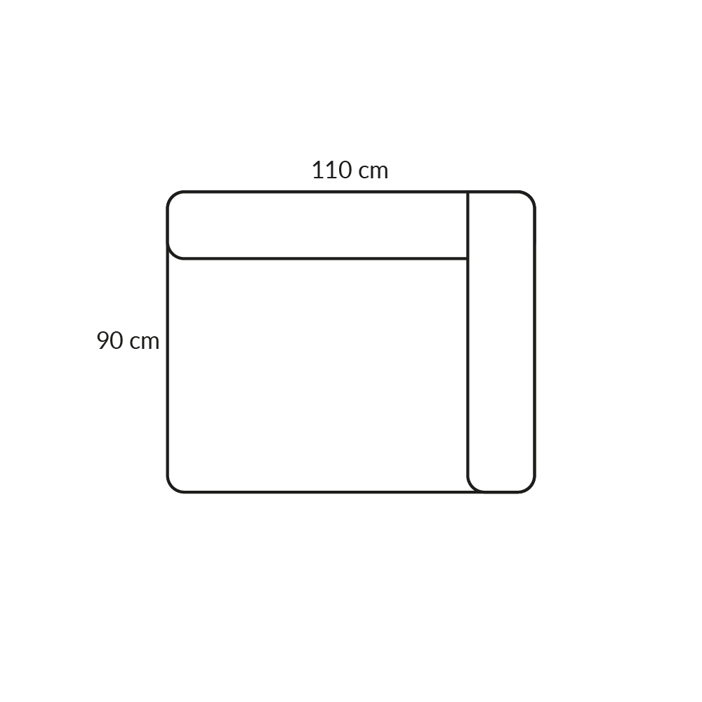 BASECAMP XL Corner - rechts, Modul 2D, 110x90 cm