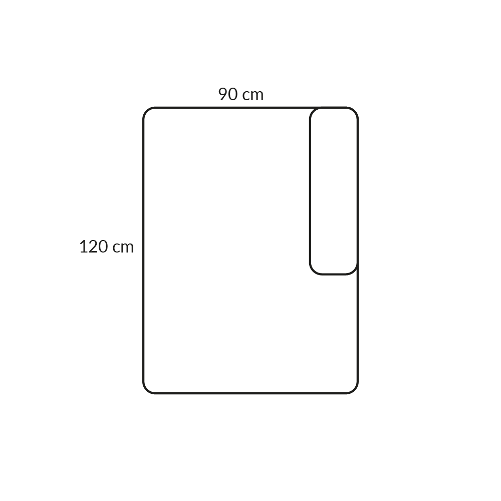BASECAMP Open end - rechts, Modul 3D, 90x120 cm