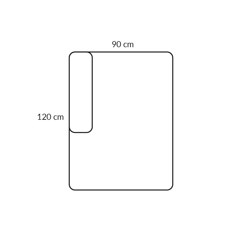 BASECAMP Open end - links, Modul 3E, 90x120 cm