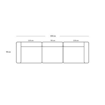 BASECAMP XL Three seater - 3 Module, 90x310 cm