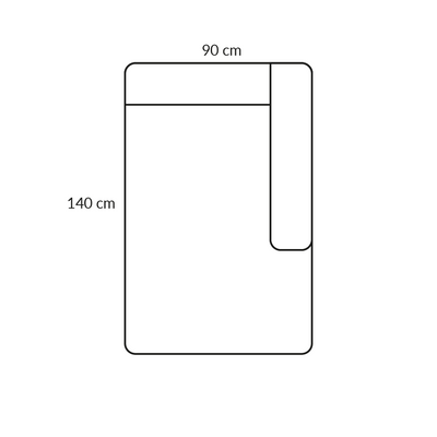 BASECAMP Chaiselongue - rechts, Modul 4D, 90x140 cm