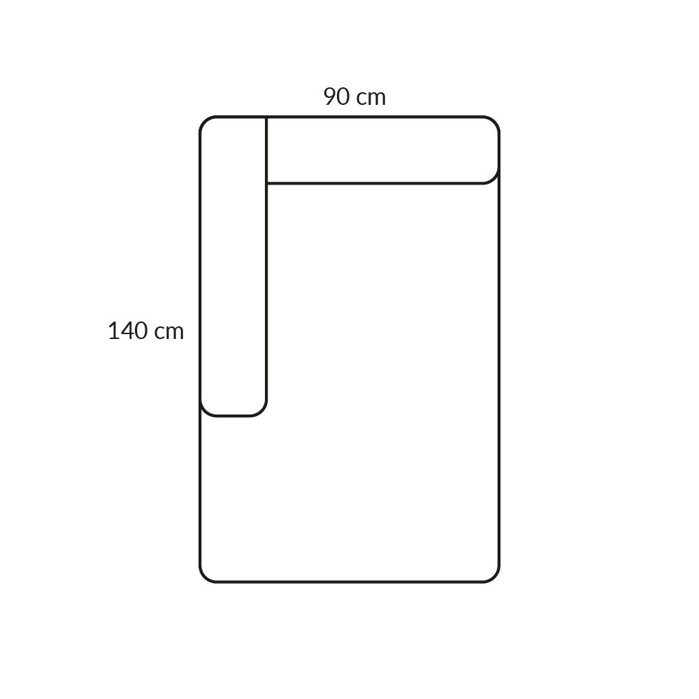 BASECAMP Chaiselongue - links, Modul 4E, 90x140 cm