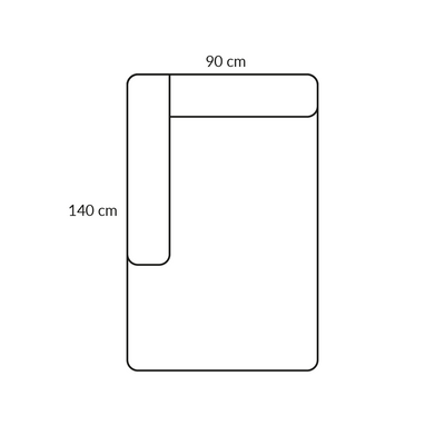 BASECAMP Chaiselongue - links, Modul 4E, 90x140 cm