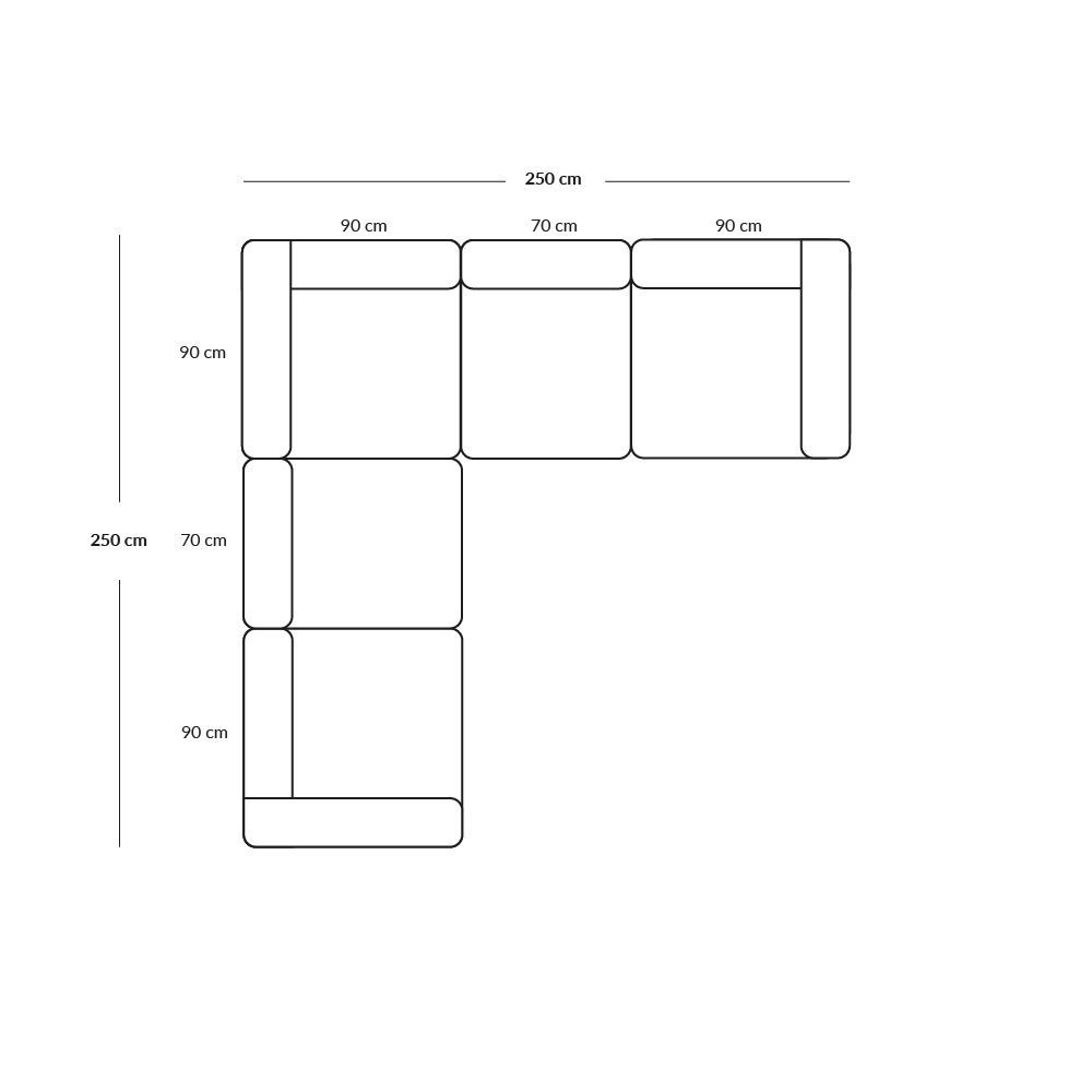 BASECAMP Corner - 5 Module, 250x250cm