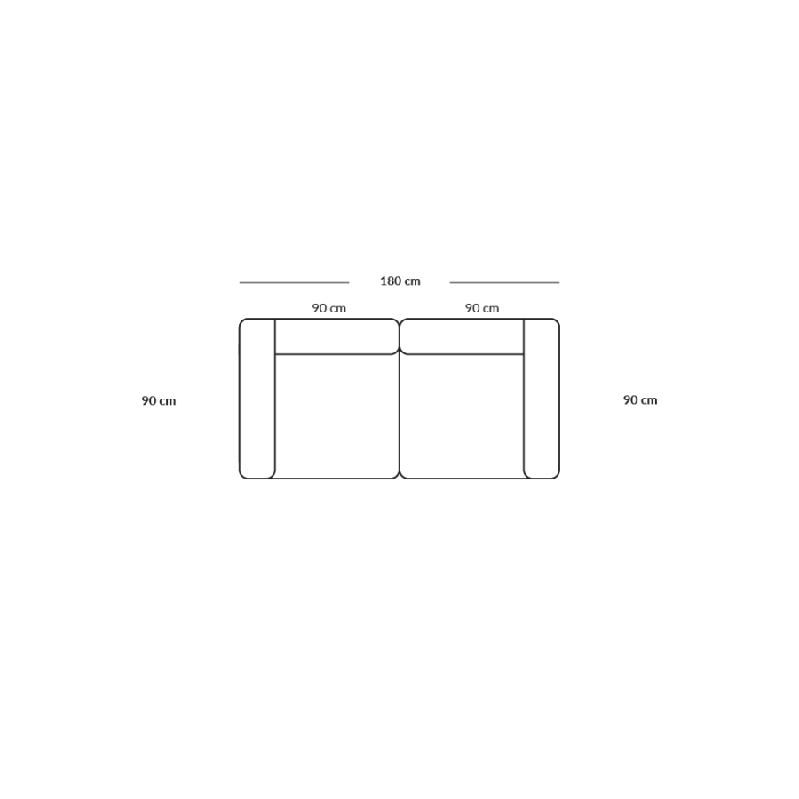 BASECAMP Two seater - 2 Module, 90x180cm