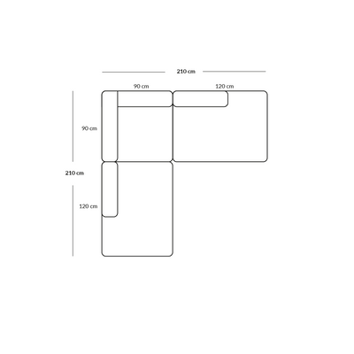 BASECAMP Corner open end - 3 Module, 210x210 cm