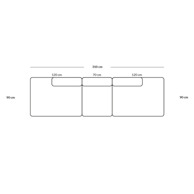 BASECAMP Midt Open End, 3 Module, 90x310cm
