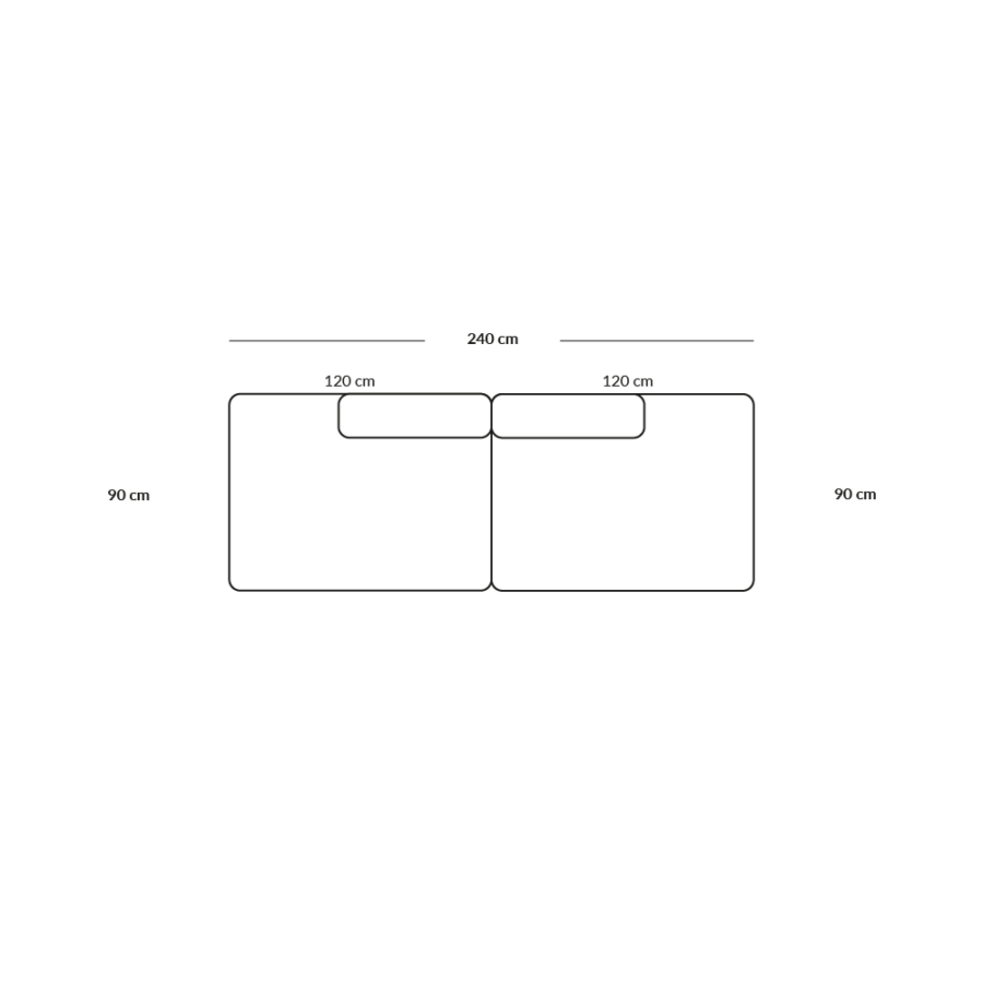 BASECAMP Two open ends - 2 Module, 90x240 cm