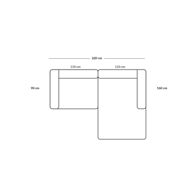 BASECAMP XL Small - rechtes Chaiselongue, 2 Module, 160x220 cm
