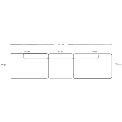 BASECAMP XL Midt open end - 3 Module, 90x370 cm