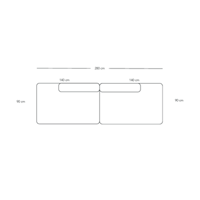 BASECAMP XL Two open ends - 2 Module, 90x280cm
